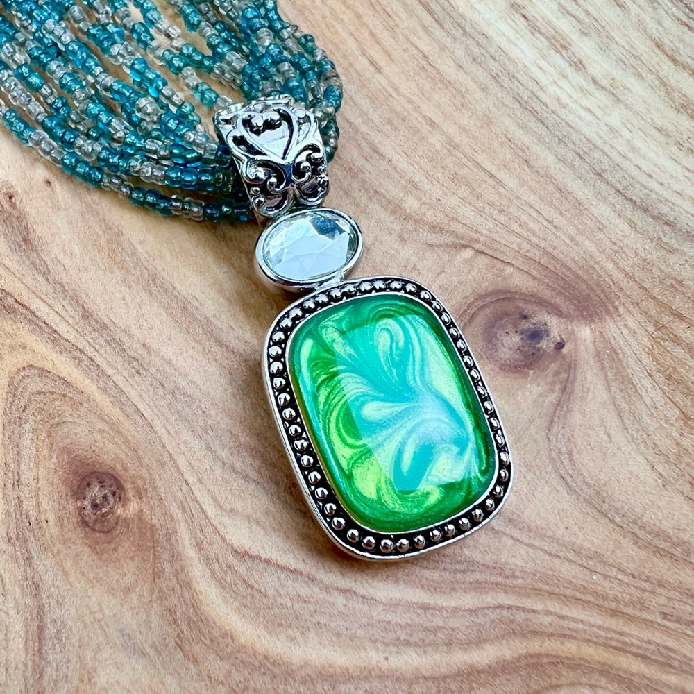Lia Sophia blue and green necklace
